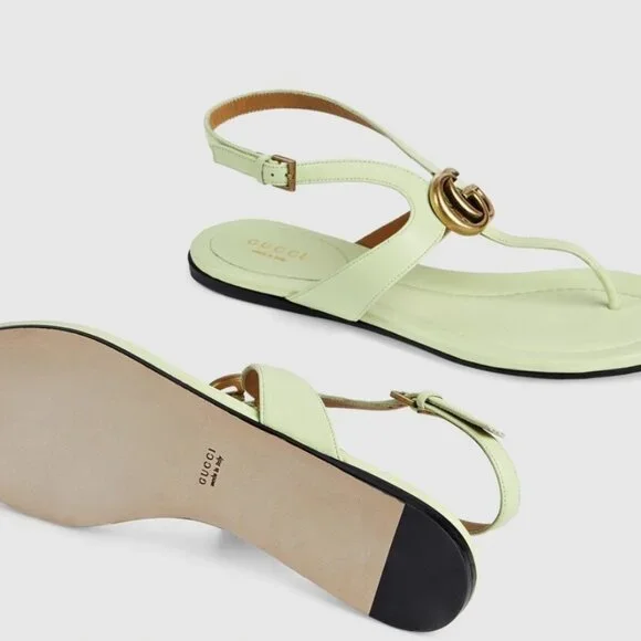 NIB Gucci GG Marmont leather thongs flats - IT 37.5 US 7.5 - Picture 3 of 7